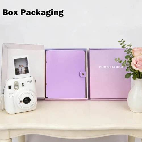 Vista 2 de Ruibytree Mini álbum de fotos con 256 bolsillos para cámara instantánea Fujifilm Instax Mini 12, 11, 9, 8+ 8, LiPlay, álbum de imágenes para Morado
