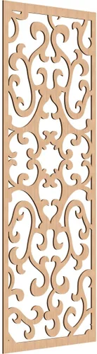 Vista 156 de 9 3/8 pulgadas de ancho x 24 3/8 pulgadas de alto x 1/4 de alto Smithfield paneles de pared de madera con calado, abedul