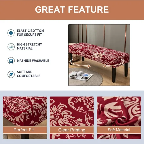 Vista 2 de Eco-Ancheng Funda para Silla de Comedor - Funda Desmontable para Banco, Asiento y Protección de Silla - Para Sala de Estar y Cocina