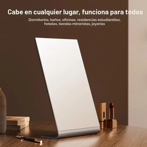Vista 7 de NEZZOE Espejo de maquillaje sin marco de 12 x 7 pulgadas, espejo de 12 in-plata