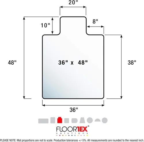 Vista 7 de Floortex® Advantagemat® - Tapete de vinilo negro para silla con bordes para suelo duro, 36 x 48 pulgadas