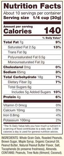 Vista 3 de Bob's Red Mill Granola de Mantequilla de Maní, 11 oz (Paquete de 6) - Sin OGM, Grano Integral, Kosher