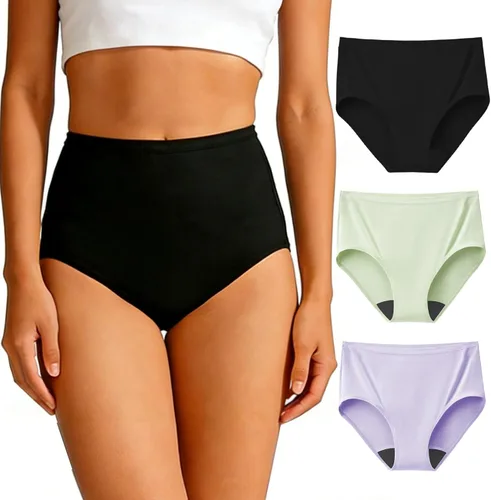 Vista 8 de BATTEWA Ropa interior para incontinencia para mujer, ropa interior a prueba de fugas, lavables, de algodón, de absorción de la vejiga, protección