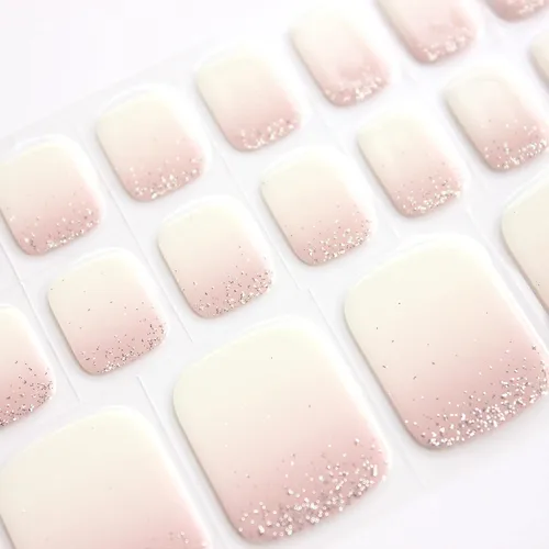 Vista 2 de Alice & Bella Tiras de pedicura de gel semicuradas (Bella's Fave) para uñas de los pies Adhesivo suave Requiere luz UV Calidad de salón
