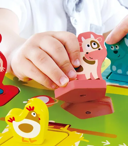 Vista 7 de Hape – Farmyard Sound Puzzle Game (10 pieza), multicolor, 5" x 2