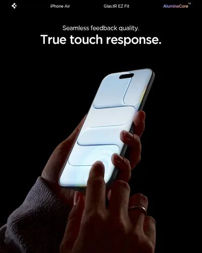 Vista 7 de Spigen AluminaCore Tempered Glass Screen Protector [Glas.tR EZ Fit] designed for iPhone Air [6 Pack] 9H+ Hardness, Aluminum-Enhanced Durability