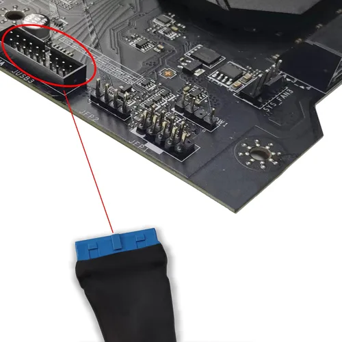 Vista 5 de GINTOOYUN Cable de extensión de cabecera USB 3.0 de 1 pie 19/20 pines 1 a 2 Y Splitter Adaptador de extensión interno DIY (11.8 in 11.8 pulgadas)