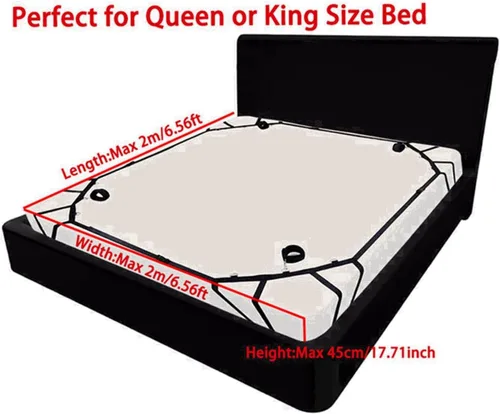 Vista 7 de Restricciones de muñeca y tobillo para fijar a los postes de la cama, juego sexual para correas de cama para adultos, colchón King, cuerda fuerte