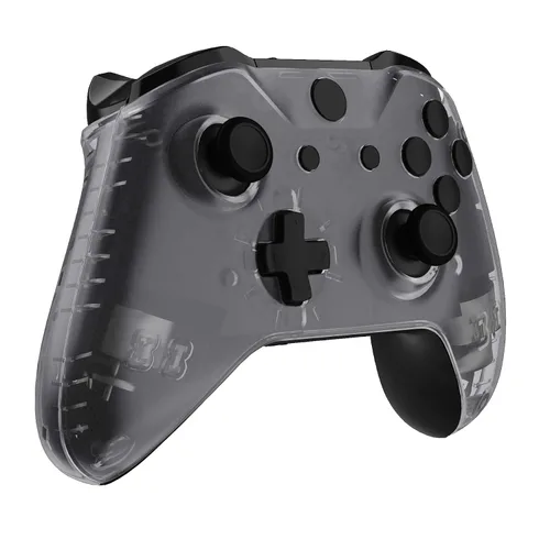 Vista 6 de eXtremeRate Transparent Clear Faceplate Side Rails for Xbox One Wireless Controller Model 1708, Replacement Front Housing Shell Panels for Xbox One