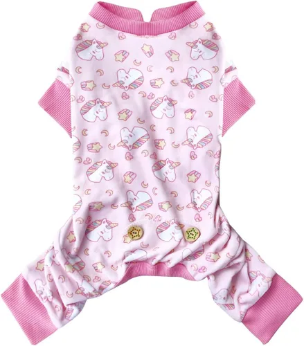 Vista 17 de KYEESE - Pijama de terciopelo para perros, con patrón de patos amarillos, ropa elástica y suave para cachorros y perros pequeños, mameluco cómodo