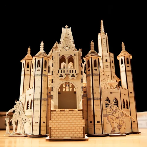 Vista 8 de Rompecabezas de madera 3D Knight Creed: Lost Castle Models, rompecabezas y rompecabezas para Navidad/cumpleaños, regalos para adultos y adolescentes