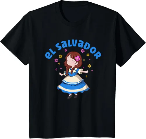 Vista 38 de Camiseta de mujer hispana con bandera salvadoreña de El Salvador Orgullosa, Negro