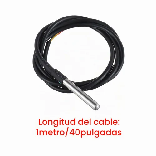 Vista 2 de BOJACK DS18B20 1M Sensor de temperatura Sonda de temperatura de acero inoxidable Paquete impermeable (paquete de 2)
