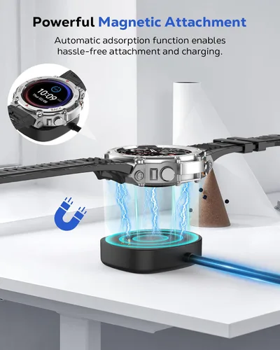 Vista 4 de MoKo Paquete de 2 cargadores tipo C para Amazfit Helio Strap/T-Rex 3/3 Pro/Ultra 2/Balance/Balance 2/Active Max/Active 3 Premium, base de carga
