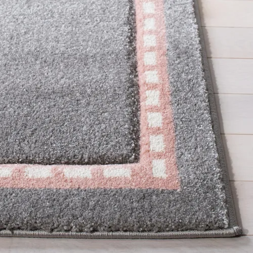 Vista 4 de SAFAVIEH Carousel Kids Collection - Alfombra decorativa de 2 x 3 pies, diseño de conejo, color gris y marfil, no desprende pelusa y de fácil