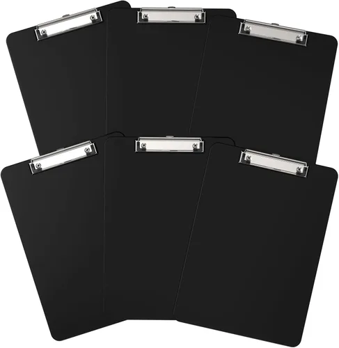 Vista 28 de Portapapeles de plástico, tablero de clip negro A4 de 8.5 x 11 pulgadas para aula, estudiantes, niños, mujeres, tamaño 9 x 12.5 pulgadas con clip