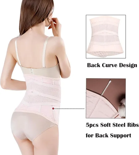 Vista 4 de Faja postparto, cinturón de recuperación de cesárea, soporte para la espalda, venda abdominal, banda para el vientre, ropa moldeadora.