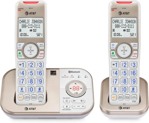 Vista 17 de AT&T 1-Handset DECT 6.0 - Teléfono inalámbrico expandible Bluetooth para el hogar con contestador, bloqueo inteligente de llamadas, identificador