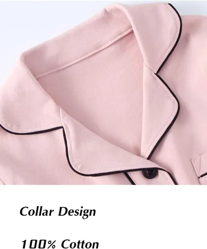 Vista 3 de Mallimoda Conjunto de pijama de algodón para niños, pijamas de manga larga con botones