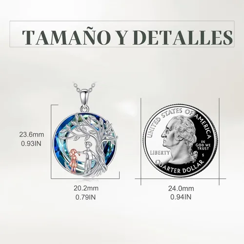 Vista 5 de CRMAD Regalos para hermanas de hermano para hermana, collar de plata de ley, joyería para regalos de cumpleaños y Navidad