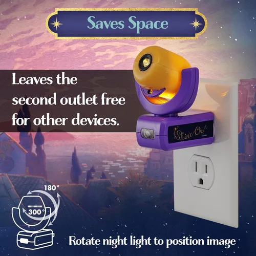 Vista 7 de Projectables Disney Wish Luz Nocturna LED Enchufable con Proyector de Anochecer a Amanecer Ideal para Niños Niñas Bebés Habitación del Bebé Sala