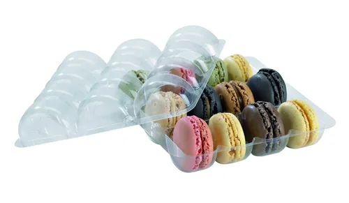 Vista 6 de PacknWood 210MACINS3 - Macaron de plástico transparente, cajas transparentes de macarrón, caja de almacenamiento de macarrones, caja de macarrón