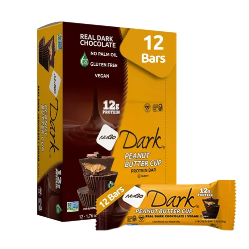 Vista 25 de NuGo Dark, caja variada de muestra, barra de proteínas veganas de 0.47-0.31 onzas, sin gluten, 12 CT