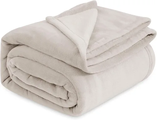 Vista 8 de Bedsure - Manta de forro polar tipo peluche para sofá color crema - Mantas y cobijas suaves, mullidas, acogedoras y ligeras para sofá, 50 x 60 01