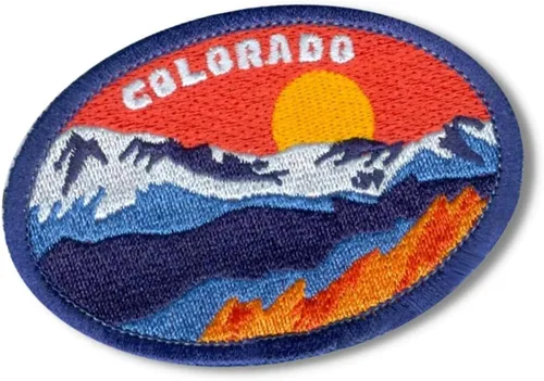 Vista 6 de Colorado Flag Mountains - Parche de viaje de Colorado bordado para ropa, adhesivo fuerte, parches bordados para ropa, tela, mochila, sombrero