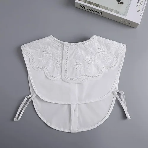 Vista 2 de Collar de muñeca falsa blanco, elegante collar de imitación desmontable, cuello falso para mujeres y niñas