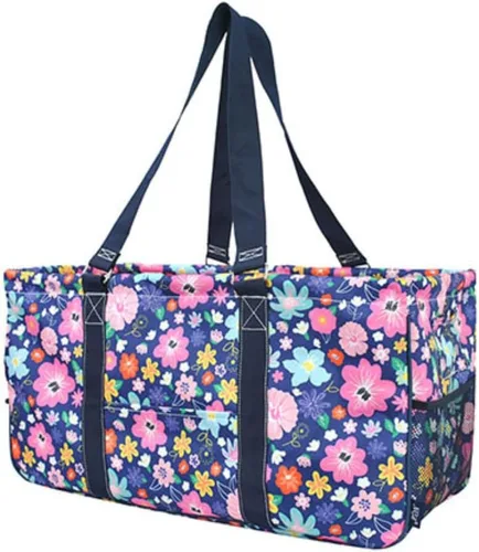 Vista 7 de NGIL Bolsa de comestibles reutilizable extra grande plegable de gran tamaño para comestibles, almacenamiento, picnic, playa, Estampado de vaca