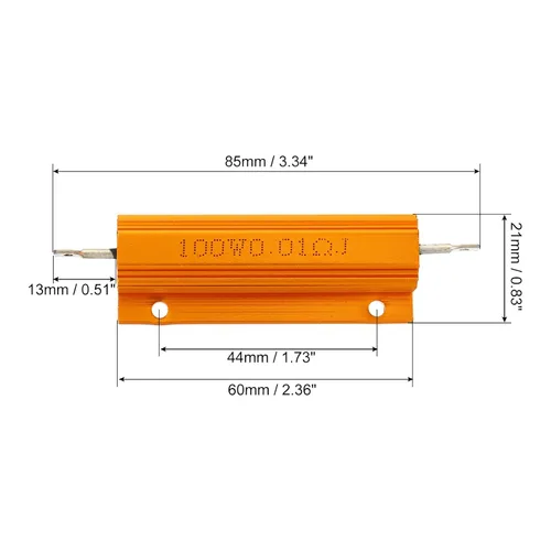 Vista 2 de PATIKIL Resistencia de carcasa de aluminio de 100 W 0.01 ohmios, paquete de 5 resistencias de carcasa de aluminio con carcasa de alambre enrollado