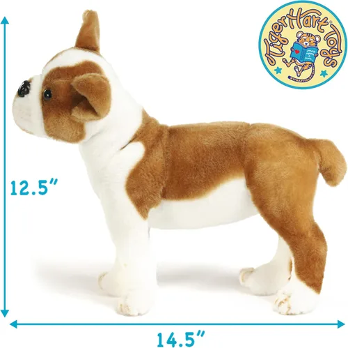 Vista 4 de TigerHart Bobby The Boston Terrier Boxer - Peluche de animal de peluche de perro grande de 14.5 pulgadas