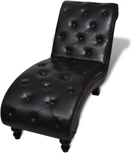 Vista 3 de CHARMMA Chaise Longue - Piel sintética marrón, 45.7 lbs