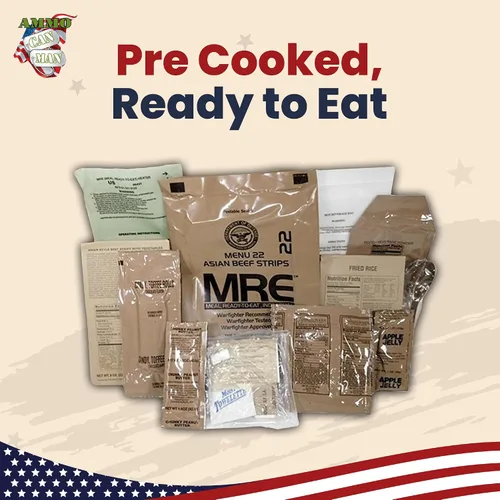 Vista 2 de Comida lista para consumir, verdadero excedente del Ejército de Estados Unidos (12 paquetes)