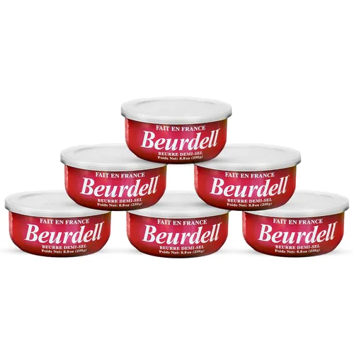 Vista 7 de Beurdell Mantequilla francesa salada real enlatada 100% natural pasteurizada, una verdadera mantequilla de Francia, ideal para preparación