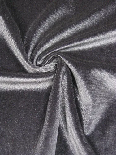 Vista 14 de Tela de poliéster sólido Spandex Velvet 2 Ways Stretch peso medio - por The Yard (negro)