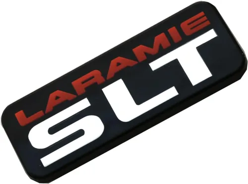 Vista 4 de 2 piezas SLT Laramie B Pilar Cab Emblemas 3D Placa de identificación de repuesto para 1500 2500 3500 55274860AB (cromado)