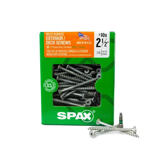 Vista 5 de SPAX Tornillos de madera para cubierta de cabeza plana exterior #8 x 1-1/2 pulgadas, construcción Torx T-Star Plus (550 EA) broca de 3 libras
