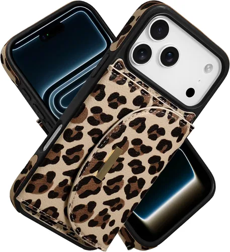 Vista 26 de Funda tipo cartera de Keallce para iPhone 14 Pro de 6.1 pulg., funda con tapa y ranuras para tarjetas, soporte con anillo, funda protectora de piel