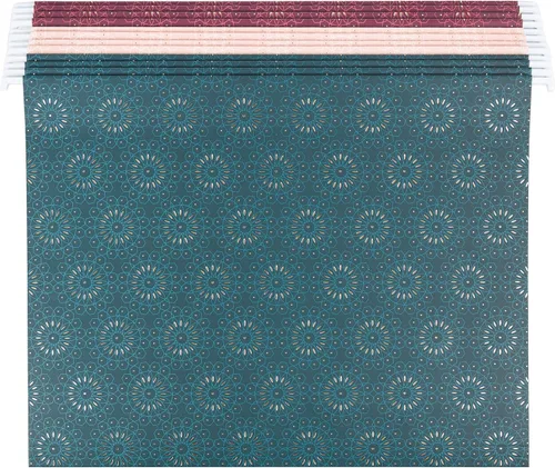 Vista 2 de U Brands Carpetas colgantes para archivos, tonos de joyas Fleuri, 12