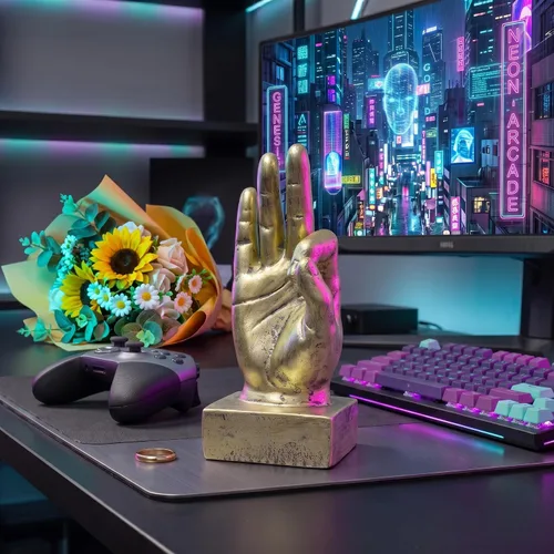 Vista 4 de Nice purchase Estatuas de escritorio con gestos de mano, escultura de dedos, decoración creativa para el hogar, sala de estar, estante
