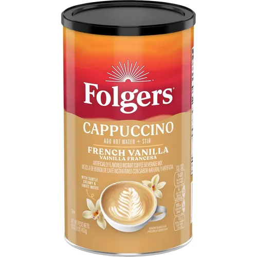 Vista 13 de Folgers Café instantáneo con sabor a vainilla francesa, 16 onzas (paquete de 6)