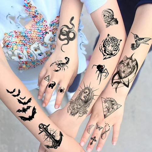Vista 7 de VANTATY - Tatuajes temporales, diseño de flor 011