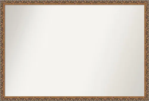 Vista 190 de Amanti Art Espejo de baño de bronce para sobre fregadero, 29 x 19 pulgadas, espejo rectangular de bronce antiguo, marco de madera tradicional