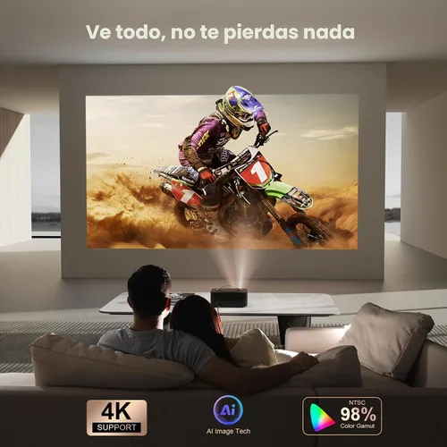 Vista 4 de ONOAYO Outdoor Projector-4K con E-Focus, Dolby Audio, aplicaciones integradas, negro