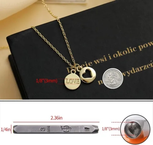 Vista 3 de Kit de estampado en metal de 74 piezas, DkOvn herramientas completas de estampado para joyería con punzón de letra mayúscula y minúscula de 1/8