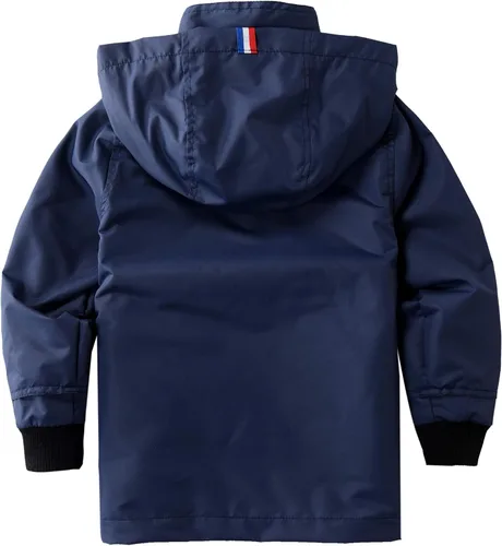 Vista 2 de Hiheart - Chaqueta infantil para la lluvia, con capucha y forro de algodón, impermeable