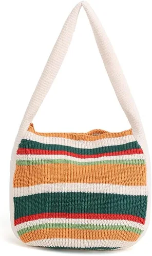 Vista 13 de ENBEI Bolsa Tote de Ganchillo para Mujeres, Bolsa de Hombro Tejida, Bolsa Estética, Linda Bolsa Tote Ecológica para Viajes, Uso Diario, Empaquetado