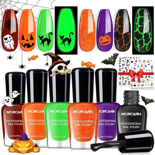 Vista 13 de Morovan Juego de Esmaltes de Uñas Marrones: Kit de Esmalte de Uñas Nude Chocolate Oscuro de Invierno Secado Rápido al Aire Regular Paquete
